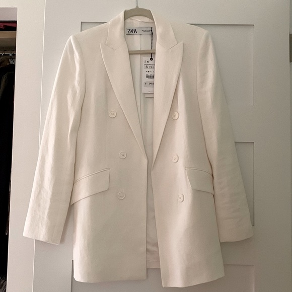 Zara Linen blend pocket blazer - Picture 1 of 4